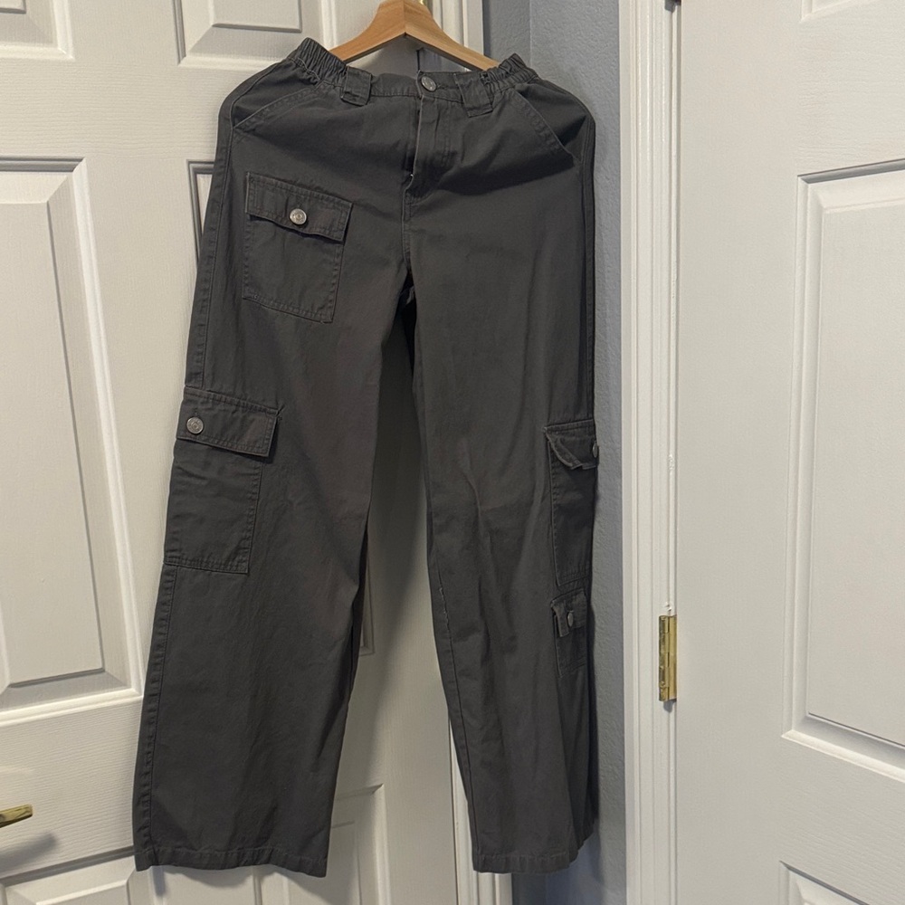 Womens Gray Cargo Pants